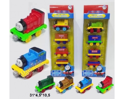 Игрушечный поезд паровозик Томас с вагонами металл (760-5)