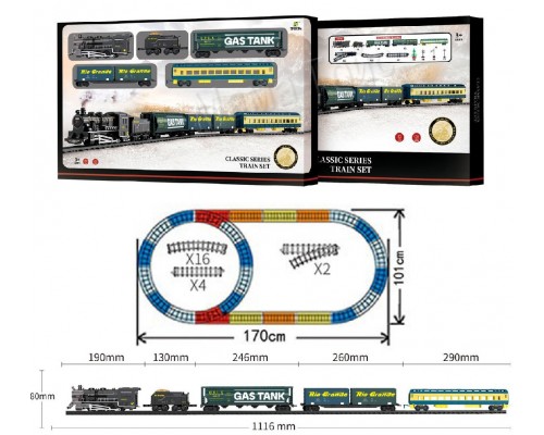 Дитяча залізниця Класичний поїзд зі світлом та звуком (1601 С)