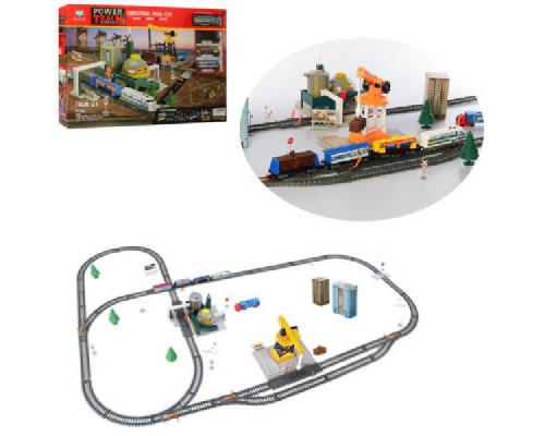 Дитяча залізниця поїзд Локомотив із станцією завантаження води + машинка. 670 см (2087)