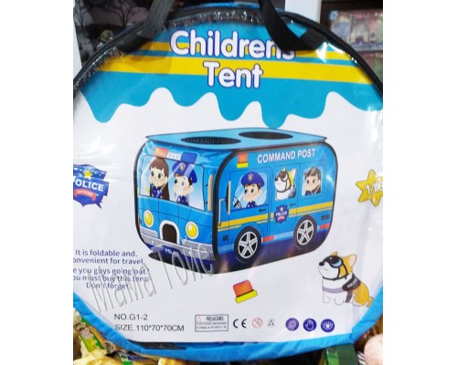 Детская палатка автобус Полиция 110-70-70 см (G 1-2)