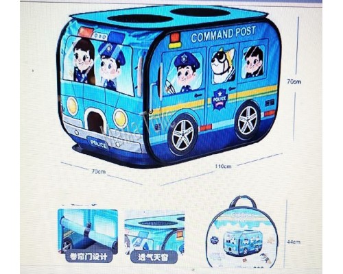 Детская палатка автобус Полиция 110-70-70 см (G 1-2)