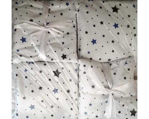 Защита в детскую кроватку подушки 12 штук на 4 стороны хлопок 100%