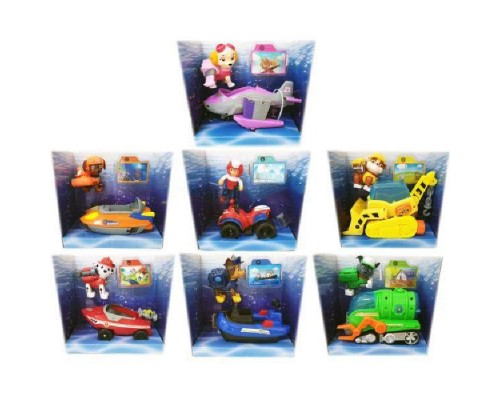 Щенячий патруль набір фігурка та машинка, звук, світло 7 видів (180-7)