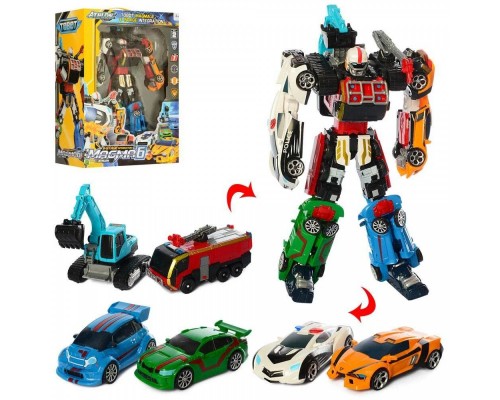 Робот Трансформер Тобот Магма 6 машинок, 40 см (523)