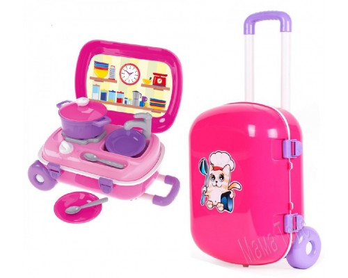 Ігрова кухня з набором посуду у валізі (6061)