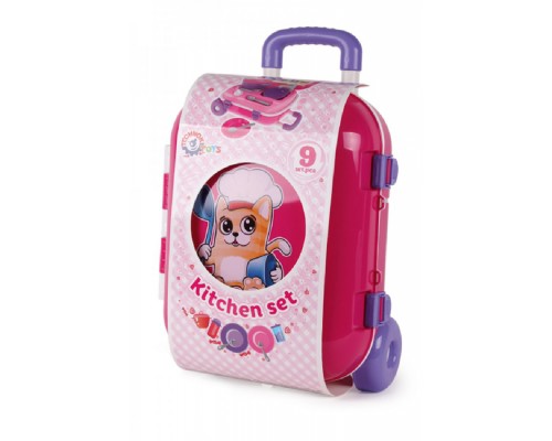 Ігрова кухня з набором посуду у валізі (6061)