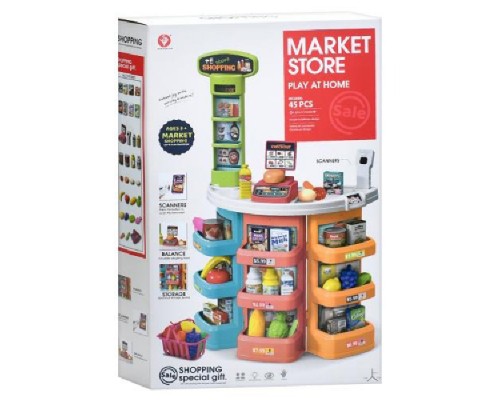 Игровой набор Супермаркет-магазин. Прилавок, продукты, касса, 45 предметов (922-192)