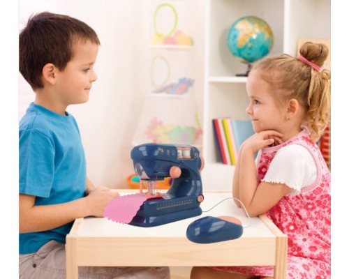 Игрушечная швейная машинка с педалью, музыкой и светом Синяя (178-1)