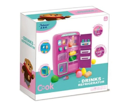Игрушечный холодильник с продуктами РОЗОВЫЙ SDL QC-8B