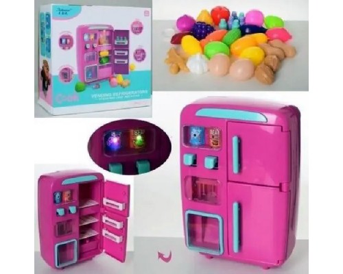 Игрушечный холодильник с продуктами РОЗОВЫЙ SDL QC-8B