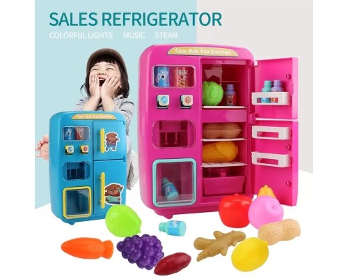 Игрушечный холодильник с продуктами РОЗОВЫЙ SDL QC-8B