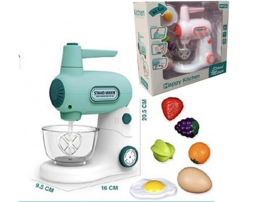 Игрушечный набор бытовой техники миксер с продуктами Kitchen 2 вида Бирюзовый и Розовый