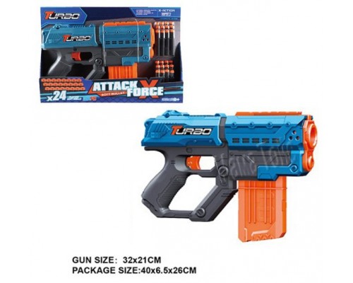 Автомат Бластер 30 см з м'якими патронами на присосках 24 шт. (330)