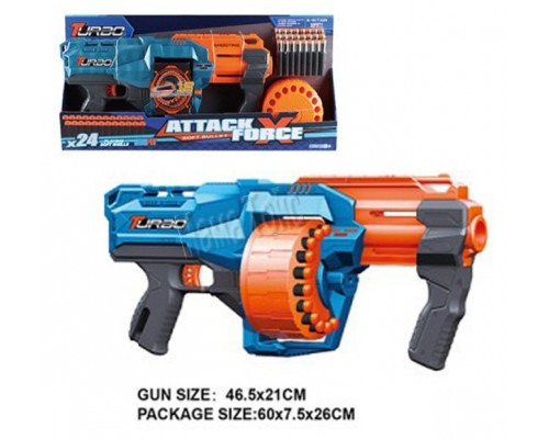 Автомат Бластер 47 см. с мягкими патронами на присосках 24 шт. (339)