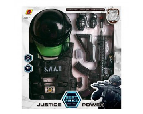 Дитячий ігровий набір Поліцейський Бронежилет, каска, автомат (915)
