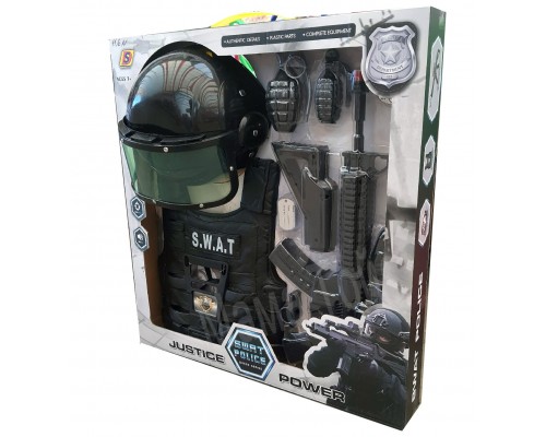 Дитячий ігровий набір Поліцейський Бронежилет, каска, автомат (915)