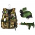 Дитячий ігровий набір Військовий Бронежилет, каска, автомат (012)