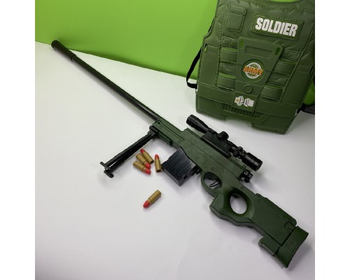 Игрушечный автомат Снайперская винтовка с пулями и Бронежилетом (2023)