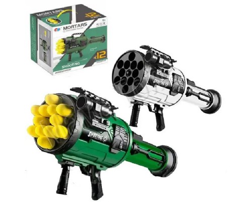 Игрушечный миномет на аккумуляторе с мягкими ракетами 12 шт. и звуком (877)
