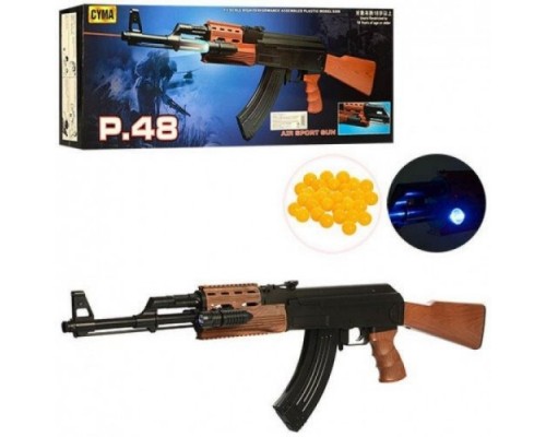 Игрушечный Автомат АК-47 с пульками, лазерным прицелом и фонариком (48)