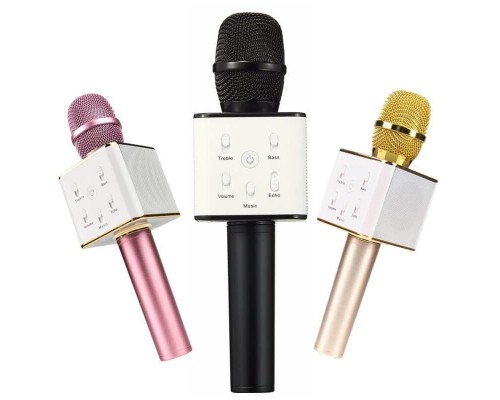 Беспроводной Микрофон Q7 аккумулятор, 25 см, USB, Bluetooth