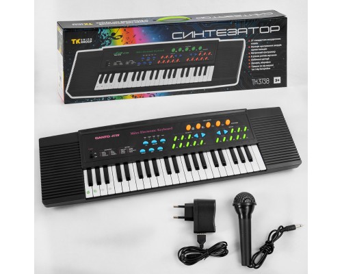 Дитячий синтезатор ТК 3738 Піаніно з мікрофоном, 37 клавіш, від мережі і батарейок