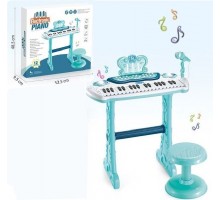 Дитяче Піаніно Синтезатор зі стільцем. 12 функцій, мікрофон, підсвічування (883)