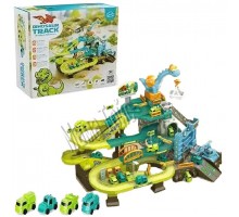 Трек Гараж Динозавр на батарейках, Звук, електро витяг (912)