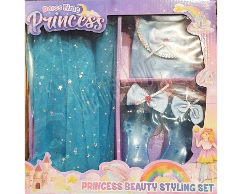 Набір для дівчинки Вбрання Костюм Принцеси. Туфлі, сумка, спідниця, Блакитний