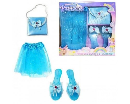 Набір для дівчинки Вбрання Костюм Принцеси. Туфлі, сумка, спідниця, Блакитний