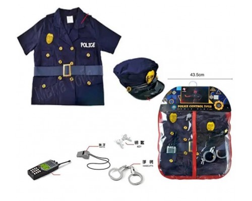 Дитячий ігровий набір Костюм Поліцейського куртка, кашкет, наручники, рація, свисток (022)