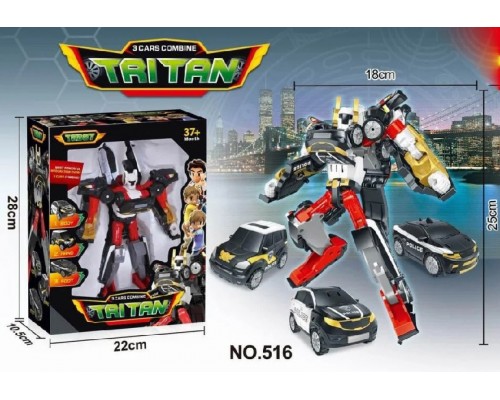Робот-трансформер Тобот Тритан 3 машинки (516)