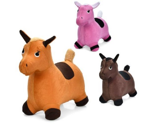 Надувной Прыгунок в текстильном чехле, Ослик/ лошадка. 3 вида (4688)