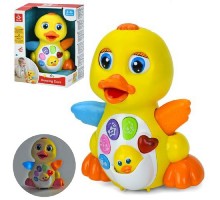 Музыкальная игрушка для малышей Уточка танцовщица Звук, свет, ездит (808)
