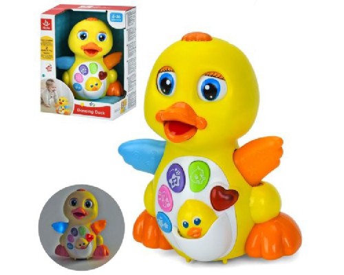 Музыкальная игрушка для малышей Уточка танцовщица Звук, свет, ездит (808)