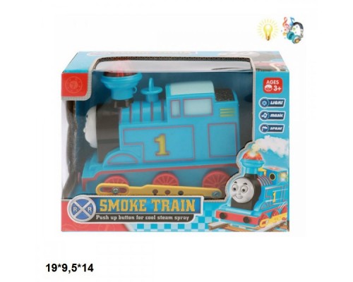Игрушечный Паровозик Томас, Музыка, свет, пускает дым (89027)
