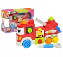 Игрушечная машинка-конструктор Маленький Пожарный на батарейках (0007)