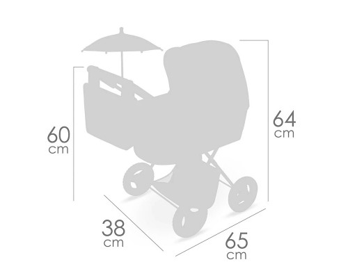 Коляска для ляльок Класична, з сумкою та Парасолькою De Cuevas Capriccio (85073)