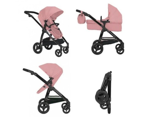 Коляска для кукол Трансформер 2 в 1 с сумкой Carrello Ultra POWDER PINK 9696 Розовая пудра