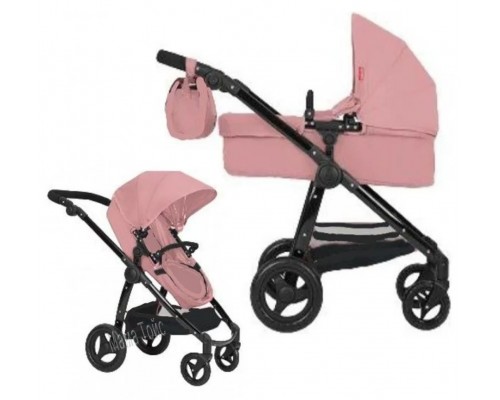 Коляска для кукол Трансформер 2 в 1 с сумкой Carrello Ultra POWDER PINK 9696 Розовая пудра