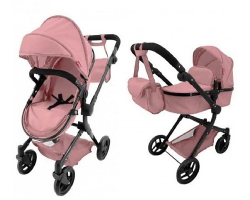 Коляска для кукол 2 в 1 Трансформер с сумкой Carrello Alfa POWDER PINK (9707)