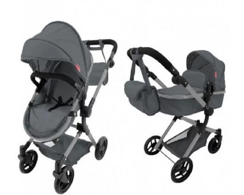 Коляска для кукол 2 в 1 Трансформер с сумкой Carrello Alfa GREY (9707)