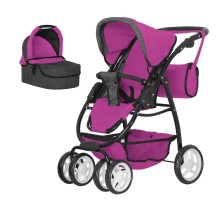 Лялькова коляска Трансформер 9662 CARRELLO AVANTI ROSE RED з сумкою, 2 в 1