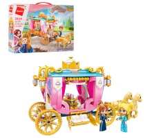 Конструктор Qman 2614 Рожева серія, Карета, фігурки, 458 деталей 