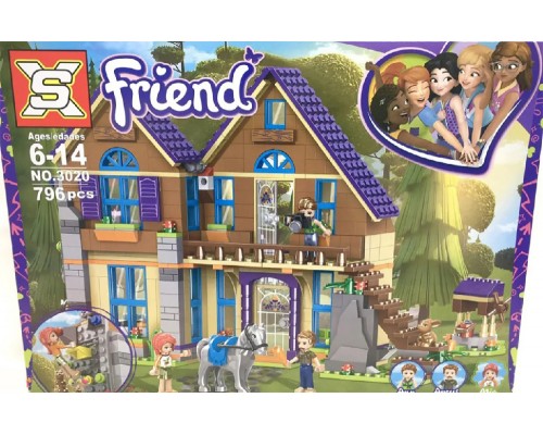 Конструктор для девочки Дом с фермой 796 деталей (3020)