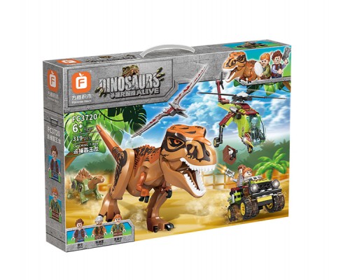 Конструктор Динозаври Юрського періоду. Погоня Тиранозавра Ті-Рекса 319 деталей (3720)
