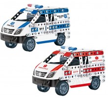 Конструктор металевий Швидка допомога/Поліція 2 види 314 деталей (8801-02)
