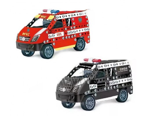 Конструктор металевий Пожежна машина/Спецназ 2 види 314 деталей (8803-04)