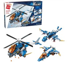 Конструктор Combo Trans 3 в 1 Вертоліт, Літак, Дракон 604 деталей Qman 42103