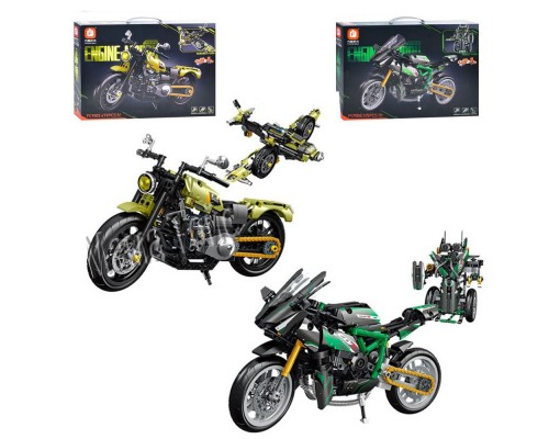 Конструктор Мотоцикл Трансформер 2 в 1 от 479 деталей, 4 вида (9301)